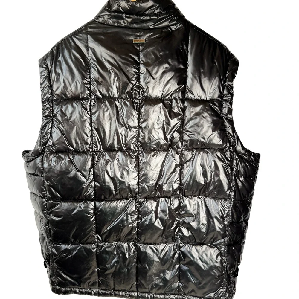 Sean John Mens High Shine Lacquer Black Puffer Vest Quilted Full Zip XXL RN54163